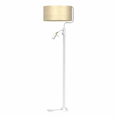 Lampa podłogowa Marshall 1xE27 + 1x mini GU10 Biały / Rattan