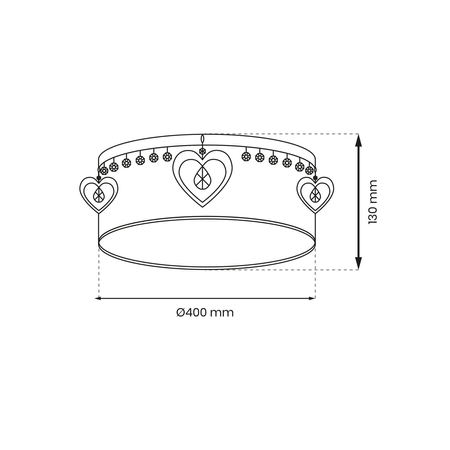 Milagro - Lampa sufitowa HEART 2xE27