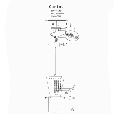 Cantos 1 lampa wisząca LP-1114/1P