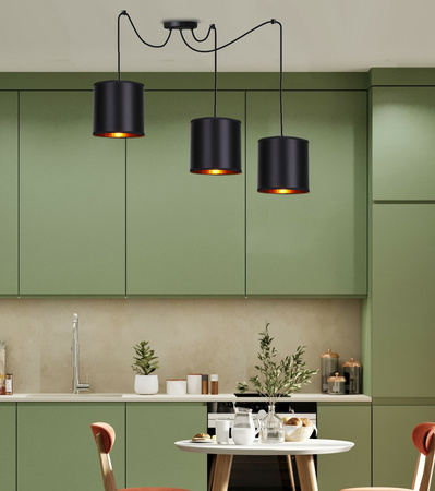 Candellux - Candida P Lampa Wisząca Czarny 3X40W E27 Abażur Czarny