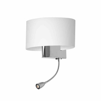 Kinkiet Casino 1xE27 + 1W LED Biały/Chrom