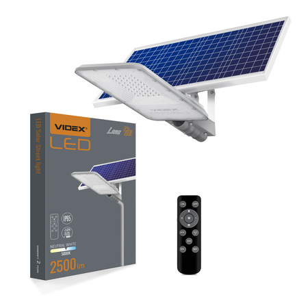 Solarna lampa uliczna LED VIDEX-STREET-LED-SOLAR-LANA-100W-NW