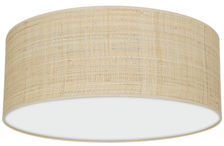 Milagro - Lampa sufitowa MARSHALL WHITE / RATTAN 2xE27 Ø40cm