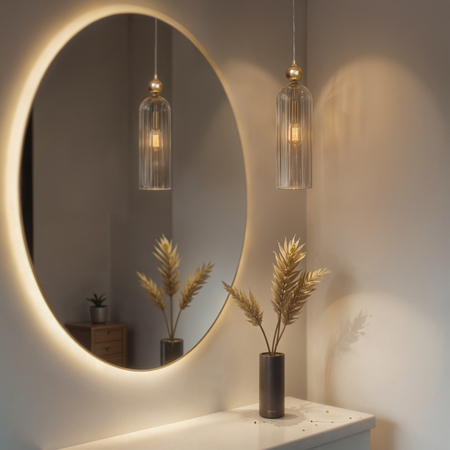 Lampa Dekoracyjna Wisząca Szklana AM203 1xE14 Złota REGINA