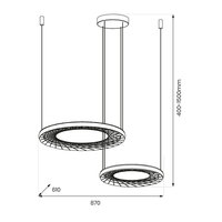 Milagro - Lampa wisząca NEST 77W LED 61+41cm