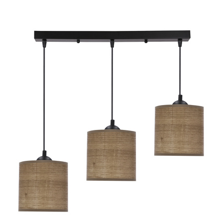 Candellux - Legno Lampa Wisząca Czarny 15 3X40W E27 Abażur Orzechowy