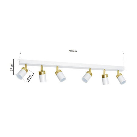 Milagro - Lampa sufitowa JOKER WHITE/GOLD 6xGU10