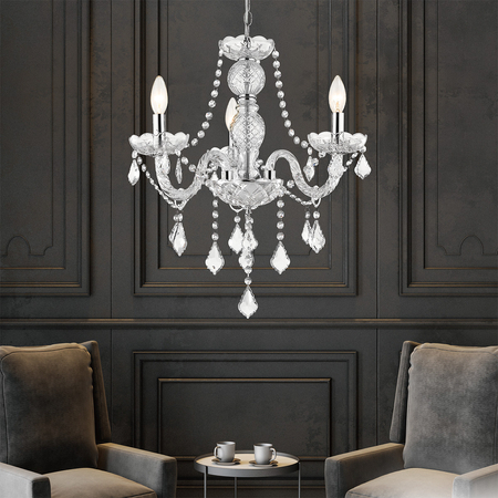 Lampa wisząca Cristallo srebrna 3xE14