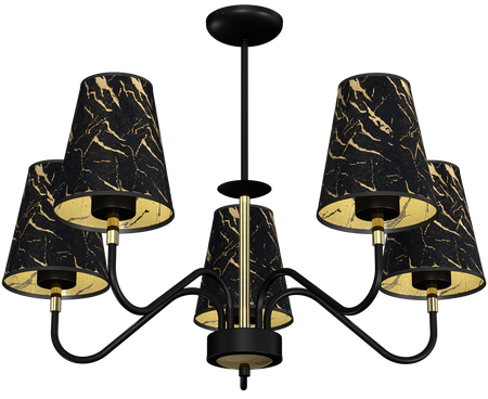 Milagro - Lampa wisząca HERMES Black/Gold 5xE27