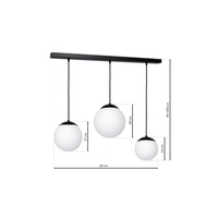Milagro - Lampa wisząca LIMA BLACK 3xE14