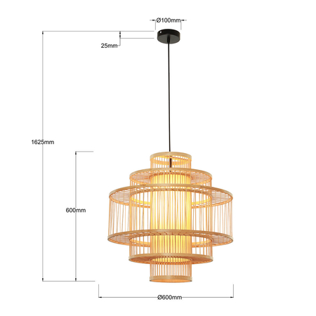 Lampa wisząca Stela rattanowa 1xE27