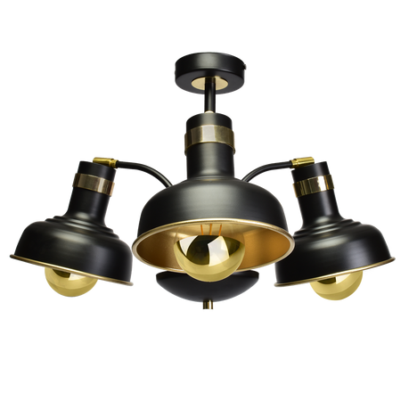 Milagro - Lampa sufitowa MARGO BLACK/GOLD 3xE27
