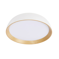 CALABRIA LAMPA SUFITOWA PLAFON BIAŁO DREWNIANY 24W LED 40X32 CM KLOSZ BIAŁY