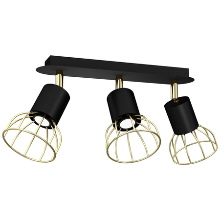 Milagro - Lampa sufitowa DANTE Black/Gold 3x mini GU10