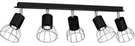 Milagro - Lampa Sufitowa DANTE BLACK/SILVER 5x mini GU10