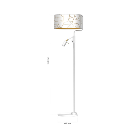 Milagro - Lampa podłogowa ZIGGY WHITE White/Gold 1xE27 +        1x mini GU10