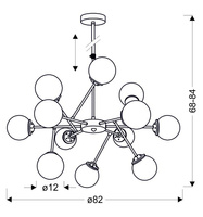 Candellux - Best Lampa Wisząca 12X40W E14 Chrom+Miedź