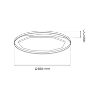 Plafon OPTIMA BLACK 52W LED Ø480 mm
