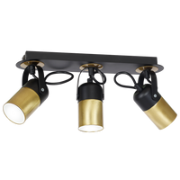 Milagro - Lampa sufitowa WILSON BLACK 3xGU10