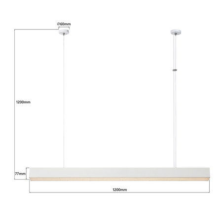 Lampa wisząca Mira L biała Tuya LED CCT
