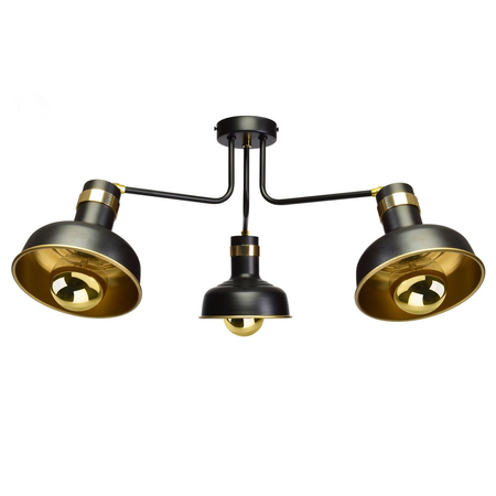 Milagro - Lampa sufitowa MARGO 3xE27 BLACK/GOLD 3xE27