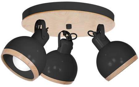 Milagro - Lampa sufitowa OVAL BLACK 3xE27