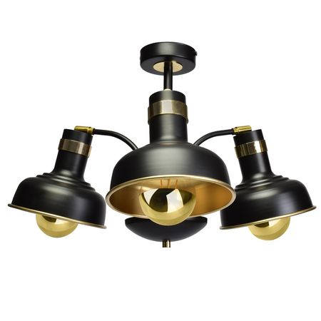 Milagro - Lampa sufitowa MARGO BLACK/GOLD 3xE27