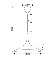 LAMPA WISZACA KIRUNA M 1 CZARNY 110x36x36