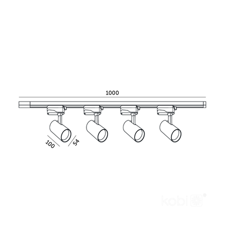 Zestaw szynoprzewód 1-obwodowy NEXTRACK GO 4xGU10 1m biały Kobi