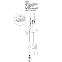 Solin 3 lampa wisząca talerz złota LP-181/3P GD