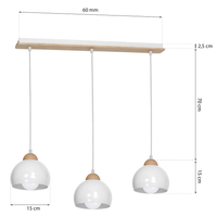 Milagro - Lampa wisząca DAMA WHITE 3xE27