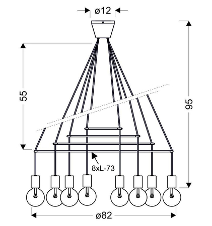 ALTO LAMPA WISZĄCA 8X40W E27 BIAŁY MATOWY