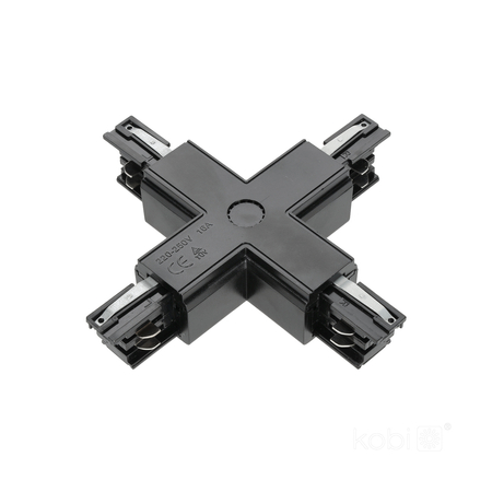 Łącznik do szynoprzewodu 3-obwodowy X czarny Kobi