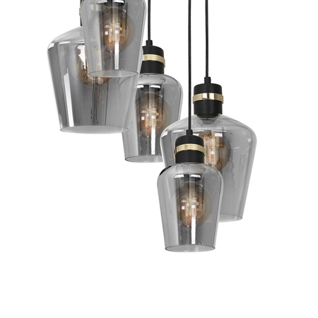 Milagro - Lampa wisząca RICHMOND BLACK / GOLD 5xE27  Koło
