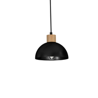 Milagro - Lampa wisząca ERIK Black/Wood 2xE27