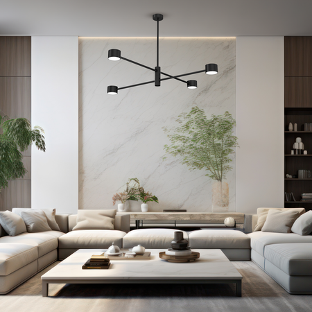 Milagro - Lampa sufitowa CROSS BLACK 4xGX53