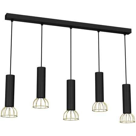 Milagro - Lampa wisząca DANTE Black/Gold 5x mini GU10