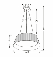 UMBRIA LAMPA WISZĄCA CZARNO DREWNIANA 1X24W LED KLOSZ BIAŁY