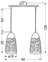 SABRIN LAMPA WISZĄCA  2X60W E27 BIAŁY