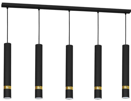 Milagro - Lampa wisząca JOKER BLACK/GOLD 5xGU10