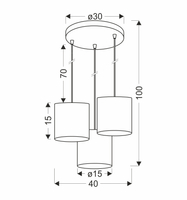 LEGNO LAMPA WISZĄCA CZARNY TALERZ 15 3X40W E27 ABAŻUR ORZECHOWY