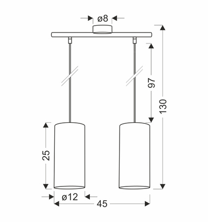 Candellux - Ballo Lampa Wisząca Czarny 2X60 E27 Abażur Orzechowy