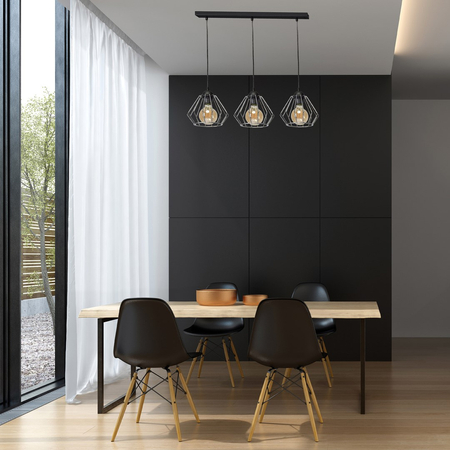 Milagro - Lampa wisząca NORMAN BLACK 3xE27