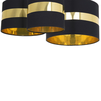 Milagro - Lampa sufitowa PALMIRA BLACK / GOLD 3xE27