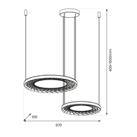 Milagro - Lampa wisząca NEST 77W LED 61+41cm