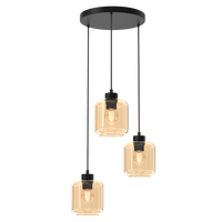 Milagro - Lampa wisząca SOMBRA AMBER 3xE27