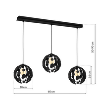 Milagro - Lampa wisząca GAIA BLACK / WOOD 3xE27 60W