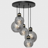 Milagro - Lampa wisząca OMEGA BLACK/GOLD 5xE27  Koło