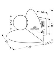 ZENIT LAMPA KINKIET 4W 4000K + ŁADOWARKA USB BIAŁY
