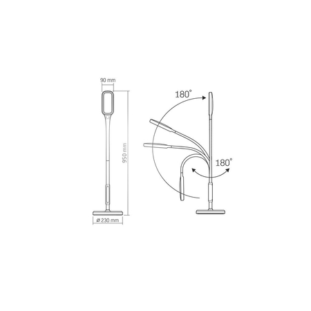 Lampa LED 2w1 podłogowa biurkowa czarna 12W 3 barwy VLE-TF07B